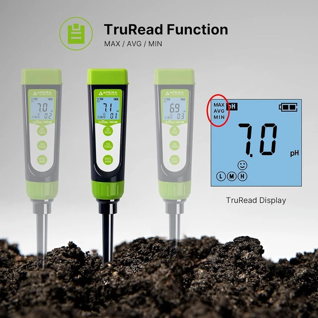 Alt view image 2 of 6 - AI102G GroStar Series GS2 Soil pH Pen Tester Kit for Direct Soil Test and Nutrient Solutions Test with Replaceable Swiss Spear pH Probe, Gen II