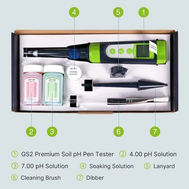 Alt view image 4 of 6 - AI102G GroStar Series GS2 Soil pH Pen Tester Kit for Direct Soil Test and Nutrient Solutions Test with Replaceable Swiss Spear pH Probe, Gen II