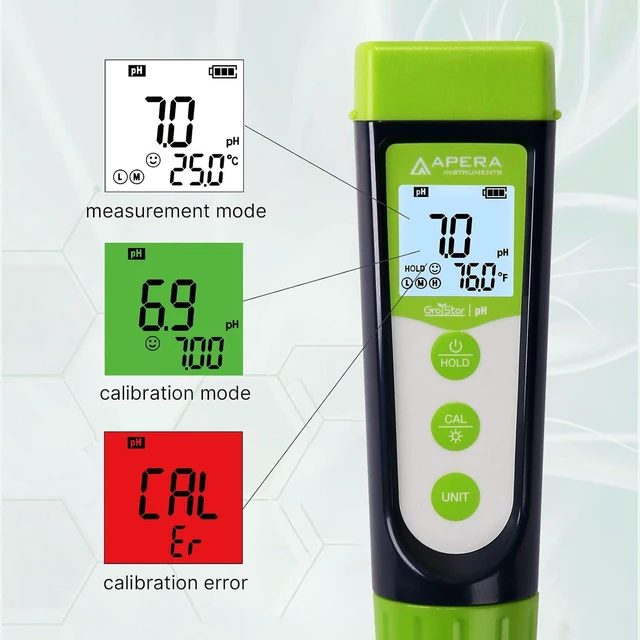Alt view image 5 of 5 - AI101G GroStar Series GS1 pH Pen Tester Kit with Replaceable Double-Junction pH Probe for Hydroponics Water Quality Testing, Gen II