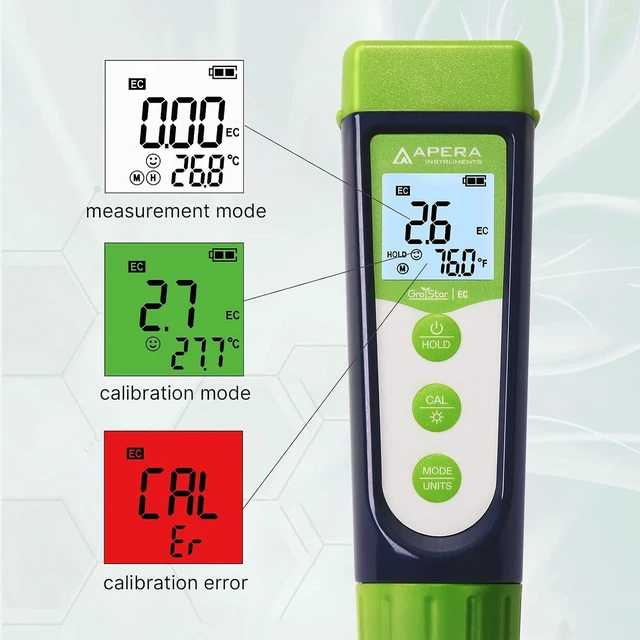 Alt view image 4 of 5 - AI103G GroStar Series GS3 EC/500ppm/700ppm Pen Tester Kit with Replaceable Titanium EC Probe for Hydroponics Water Quality Testing, Gen II