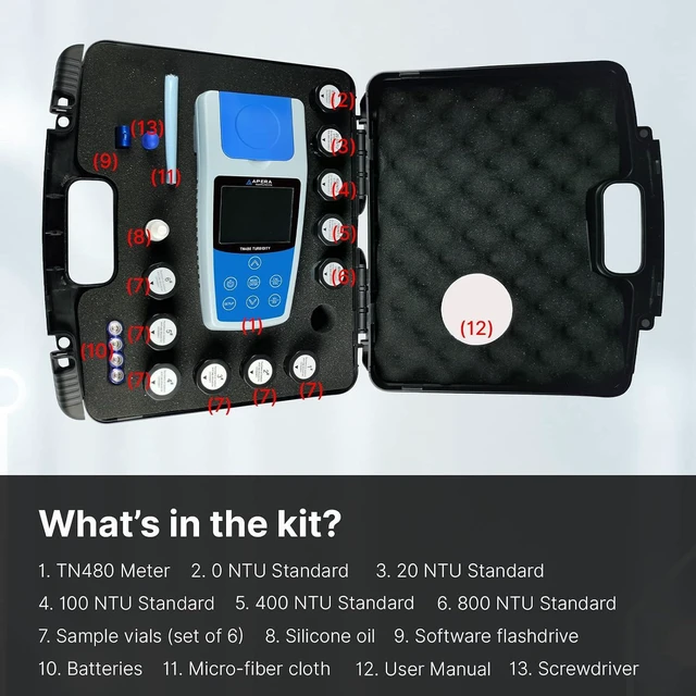 Alt view image 3 of 7 - TN480 Portable Turbidity Meter with GLP Data Logger, ISO 7027 Compliant