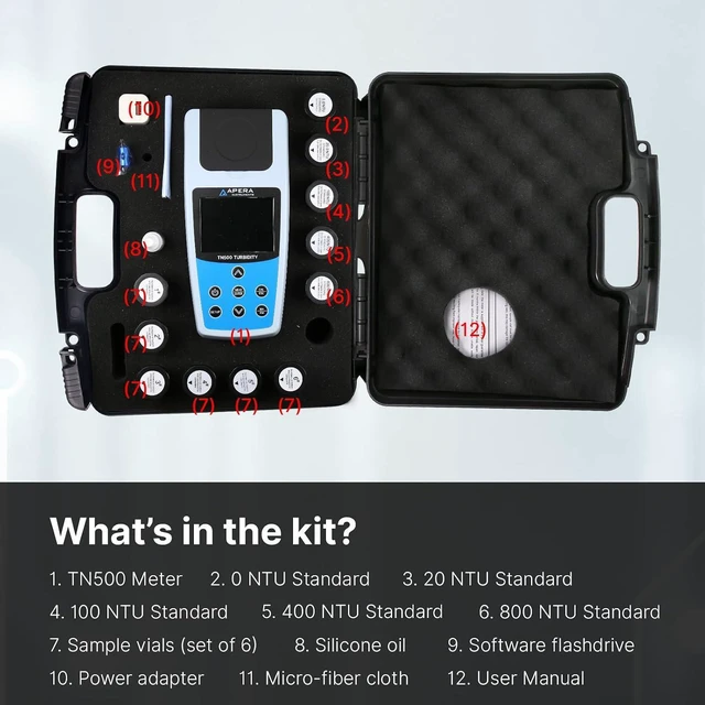 Alt view image 4 of 6 - TN500 Portable White Light Turbidity Meter with Data Logger, EPA 180.1 Compliant (AI483)