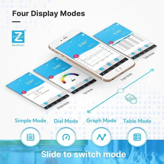 Alt view image 6 of 7 - PC60-Z Bluetooth Multi-Parameter pH/Conductivity/TDS/Salinity/Resistivity Smart Meter Tester Powered by ZenTest Mobile App with Cloud-Based Datalogger