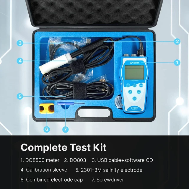 Alt view image 2 of 7 - AI485 DO8500 Portable Optical Dissolved Oxygen Meter Kit, Auto Compensation for Temperature, Air Pressure and Salinity, GLP Data Management