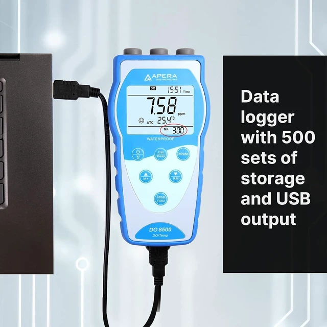 Alt view image 5 of 7 - AI485 DO8500 Portable Optical Dissolved Oxygen Meter Kit, Auto Compensation for Temperature, Air Pressure and Salinity, GLP Data Management