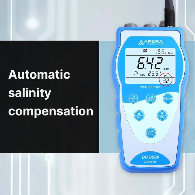 Alt view image 6 of 7 - AI485 DO8500 Portable Optical Dissolved Oxygen Meter Kit, Auto Compensation for Temperature, Air Pressure and Salinity, GLP Data Management