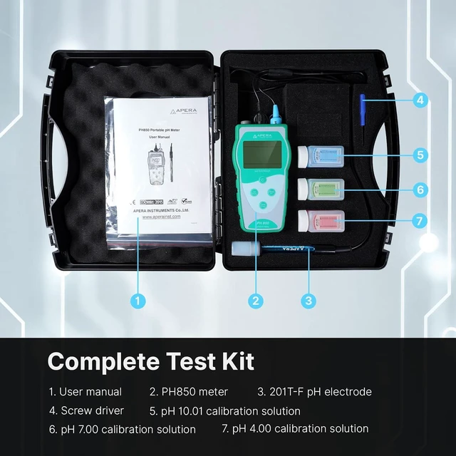 Alt view image 3 of 6 - Value Series PH850 Portable Handheld pH Meter Kit (AI5510)