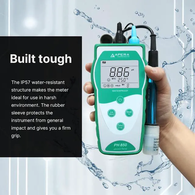 Alt view image 6 of 6 - Value Series PH850 Portable Handheld pH Meter Kit (AI5510)