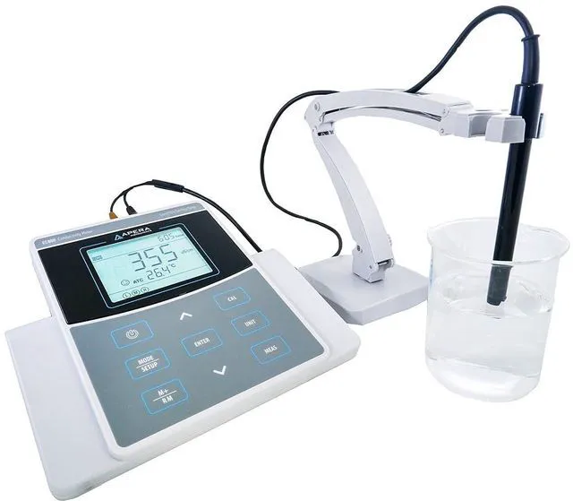 Main image of AI522 EC800 Laboratory Benchtop Conductivity/TDS/Salinity/Resistivity/Temp. Meter Kit, 1% F.S Accuracy, GLP Data Management (USB output), Plastic/Glass