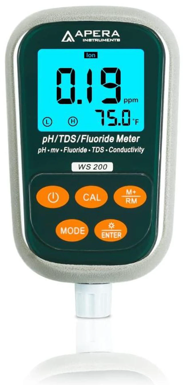 Alt view image 4 of 5 - WS200 Fluoride/pH/Conductivity 7-in-1 Portable Meter Kit