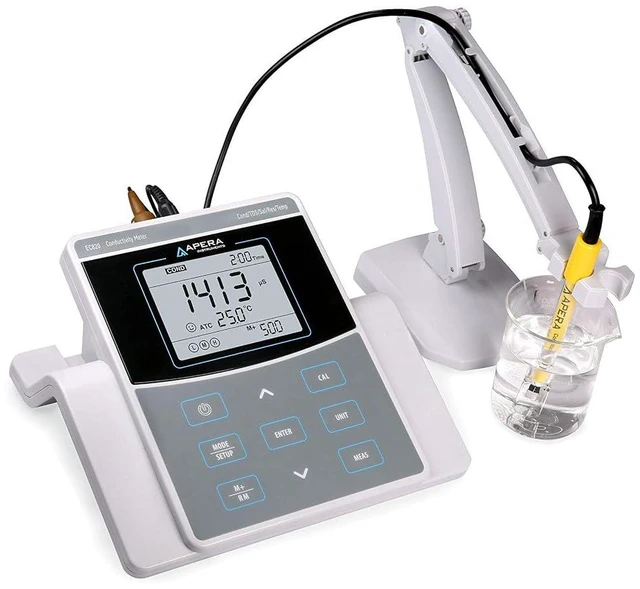 Main image of Apera Intruments EC820 Benchtop Conductivity Meter Kit with ±0.5% F.S Accuracy & 4-Point Auto. Calibration