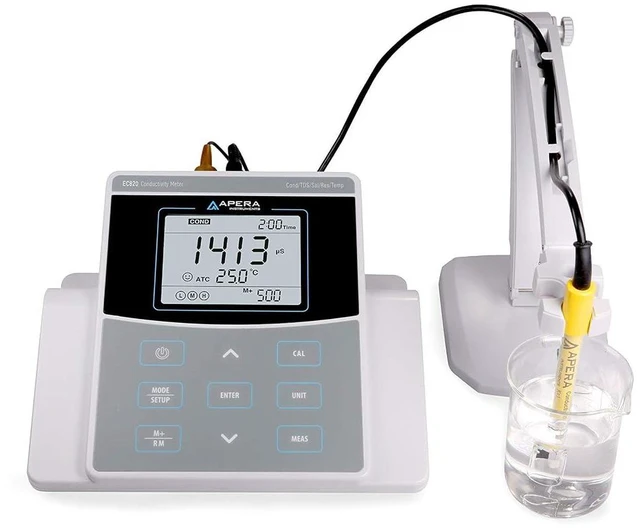Alt view image 2 of 4 - Apera Intruments EC820 Benchtop Conductivity Meter Kit with ±0.5% F.S Accuracy & 4-Point Auto. Calibration