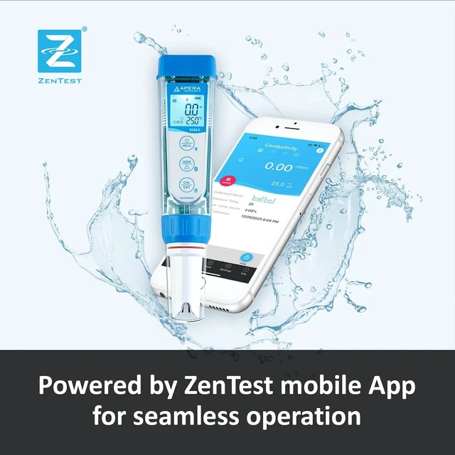 Alt view image 2 of 7 - EC60-Z Smart Bluetooth Conductivity/TDS/Salinity/Resistivity Tester Powered by ZenTest Mobile App