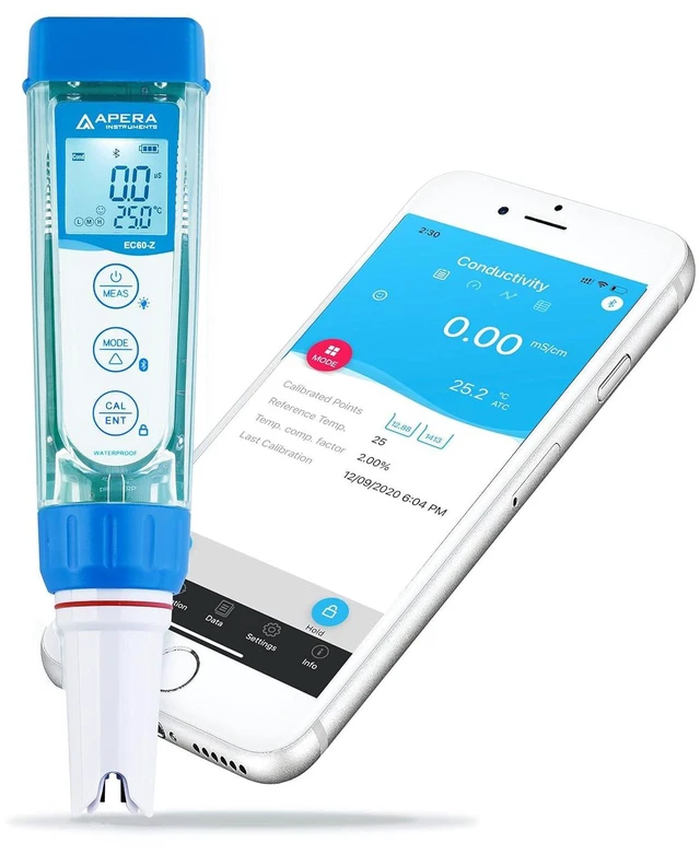 Main image of EC60-Z Smart Bluetooth Conductivity/TDS/Salinity/Resistivity Tester Powered by ZenTest Mobile App