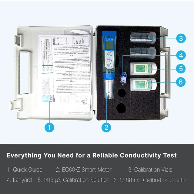 Alt view image 6 of 7 - EC60-Z Smart Bluetooth Conductivity/TDS/Salinity/Resistivity Tester Powered by ZenTest Mobile App