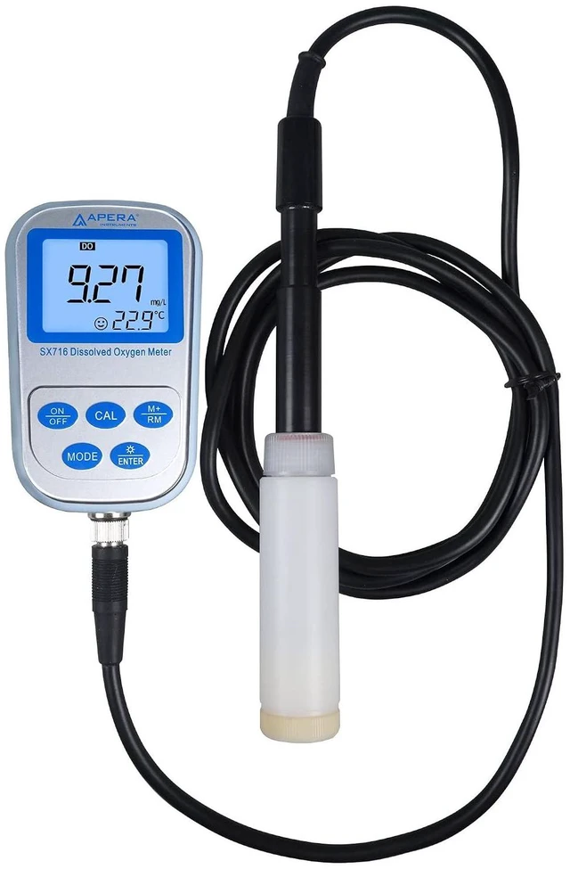 Main image of SX716 Portable Lab Dissolved Oxygen DO Meter, Waterproof, Automatic Temperature, Salinity Compensation and Calibration Silver AI461