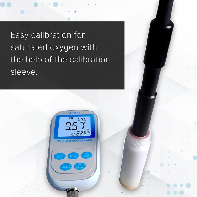 Alt view image 3 of 7 - SX716 Portable Lab Dissolved Oxygen DO Meter, Waterproof, Automatic Temperature, Salinity Compensation and Calibration Silver AI461
