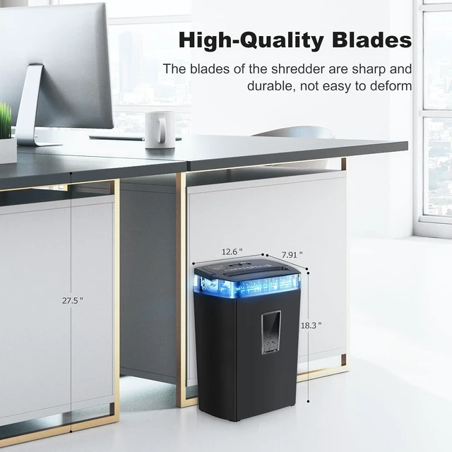 Alt view image 5 of 7 - Bonsaii 12-Sheet Cross Cut Paper Shredder, 5.5 Gal Home Office Heavy Duty Shredder for Paper, Credit Card, Mail, Staples, with Transparent Window, High Security Level P-4 (C275-A)