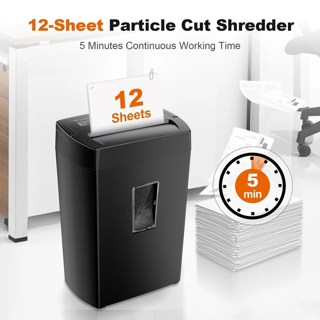 Alt view image 3 of 7 - Bonsaii Micro Cut Paper Shredder, 12-Sheet, Home Office, 5.5-Gallon bin