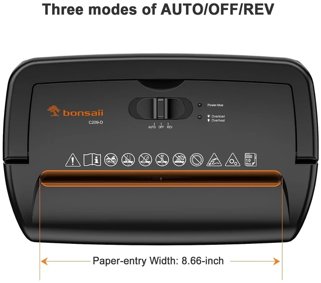 Alt view image 5 of 7 - Bonsaii 10-Sheet Heavy Duty Cross Cut Paper Shredder for Home Office