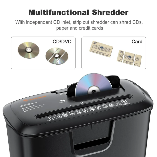 Alt view image 3 of 7 - Bonsaii 8 Sheet Strip Cut S120-C Paper Shredder for Home Office Use & 24 Pack Lubricant Sheets