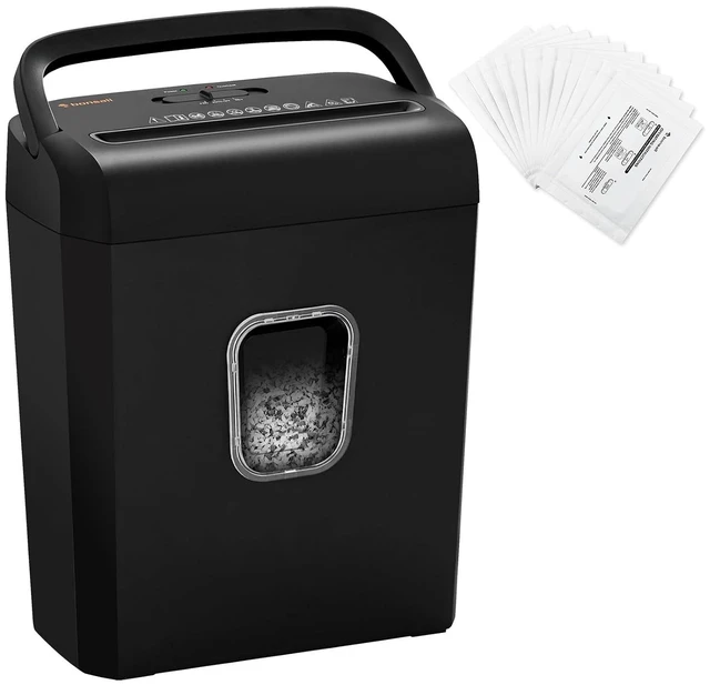 Main image of Bonsaii 6-Sheet Micro-Cut Paper Shredder & 12 Pack Lubricant Sheets