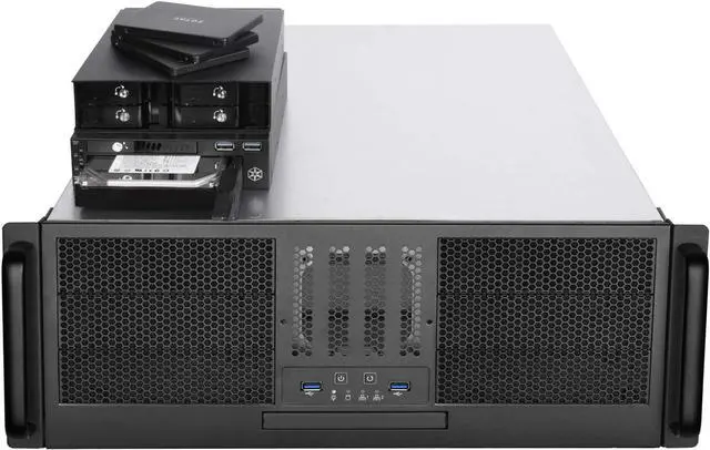 Alt view image 3 of 7 - Silverstone Technology RM41-506 4U rackmount Server case with six 5.25" Drive Bays, SST-RM41-506