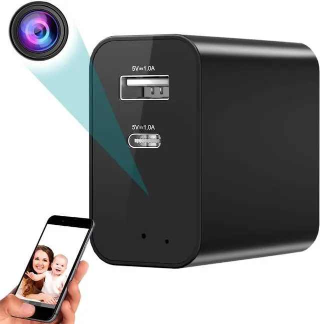 Main image of Cargador de cámara actualizado 2026 con cargador inalámbrico WiFi, cámara de seguridad 4K, cargador de salida inalámbrico de 160 grados de visión amplia y vista remota de aplicaciones