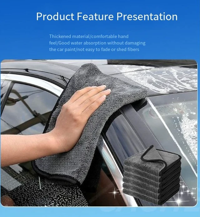 Alt view image 4 of 4 - Non-stick ultra-fine fiber double-sided small braid car cleaning towel, highly absorbent, specially designed for car washing in auto repair shops,Size:40*40cm