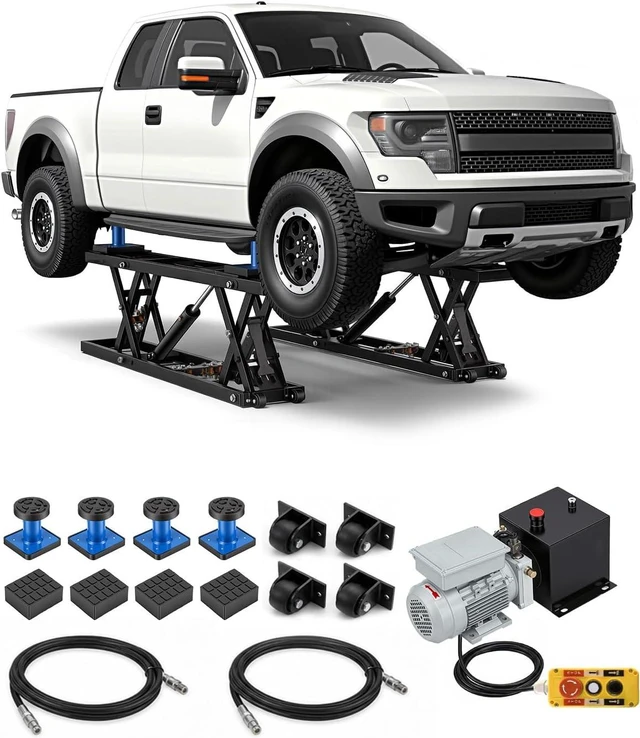 Main image of 7000 LBS Portable Car Lift for Garage
Adjustable Lifting Height up to 26.8", Rolling Ball Transfers for Easy Mobility, Mechanical Locking System for Safety