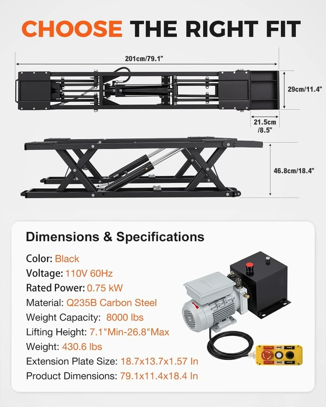 Alt view image 6 of 7 - 7000 LBS Portable Car Lift for Garage
Adjustable Lifting Height up to 26.8", Rolling Ball Transfers for Easy Mobility, Mechanical Locking System for Safety