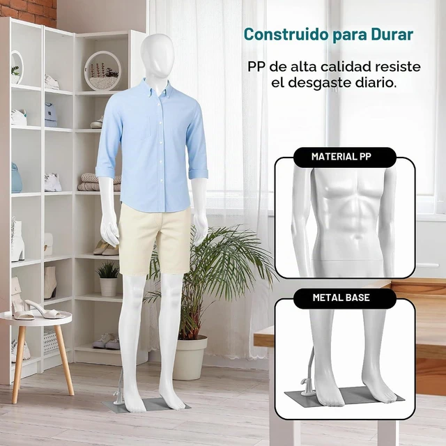 Alt view image 4 of 7 - SereneLife Maniquí masculino de 74 pulgadas con cabeza desmontable, manos y piernas, soporte ajustable, cabeza giratoria de 360 grados, montaje sin herramientas para exhibición de ropa, venta al por m