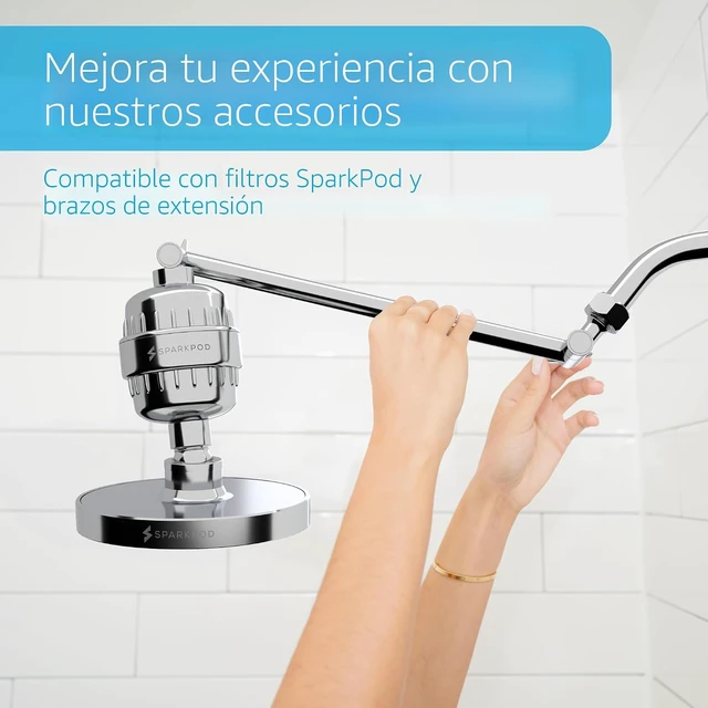Alt view image 4 of 7 - SparkPod - Regadera, lluvia de alta presión, diseño de calidad prémium, instalación en 1 minuto, reemplazo ajustable fácil de limpiar para tu baño (cromo pulido de lujo, 6 pulgadas, redonda)
High Pres