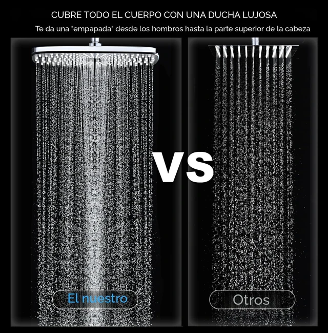 Alt view image 6 of 7 - Cabezal de ducha de lluvia con cabezal de ducha de mano, cromado 1.8GPM
Cabezales de ducha de alta presión de 12 pulgadas, cabezales de ducha de mano con 9 pulverizadores, acoplamiento magnético