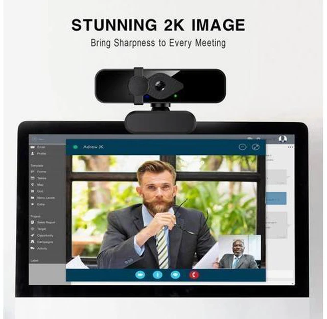 Alt view image 2 of 6 - IHDAPP 2K Webcam for PC, 85° View USB Computer Camera, with Noise Canceling Microphone & Privacy Cover, HD Web Camera for Desktop Laptop Monitor Mac Streaming, Gaming & Video Calling Webcam giyqxHw