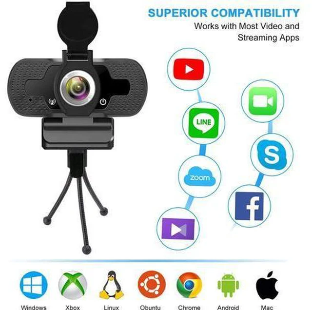 Alt view image 3 of 7 - 1080P Webcam, HD PC Webcam USB Mini Computer Camera Built-in Microphone - USB Web Camera for Live Streaming, Video Calling and Recording - Computer PC Desktop Laptop with 110° Wide View Angle giyqxHw