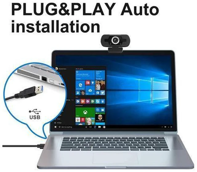 Alt view image 4 of 7 - 1080P Webcam, HD PC Webcam USB Mini Computer Camera Built-in Microphone - USB Web Camera for Live Streaming, Video Calling and Recording - Computer PC Desktop Laptop with 110° Wide View Angle giyqxHw
