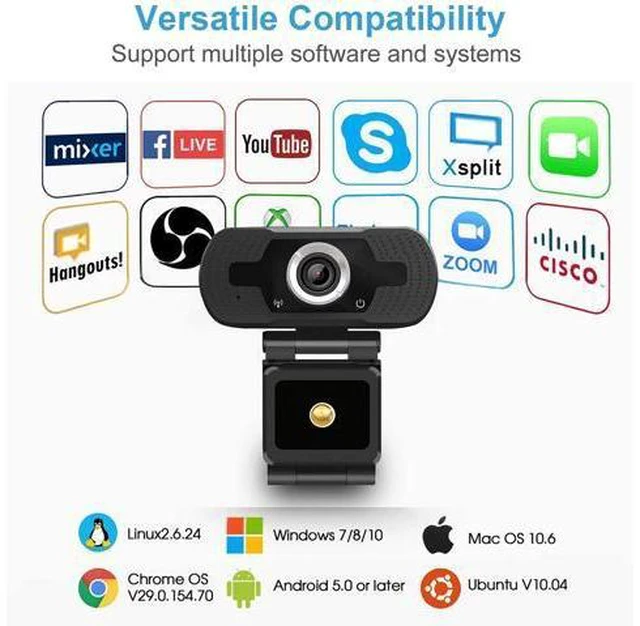 Alt view image 6 of 7 - 1080P Webcam, HD PC Webcam USB Mini Computer Camera Built-in Microphone - USB Web Camera for Live Streaming, Video Calling and Recording - Computer PC Desktop Laptop with 110° Wide View Angle giyqxHw