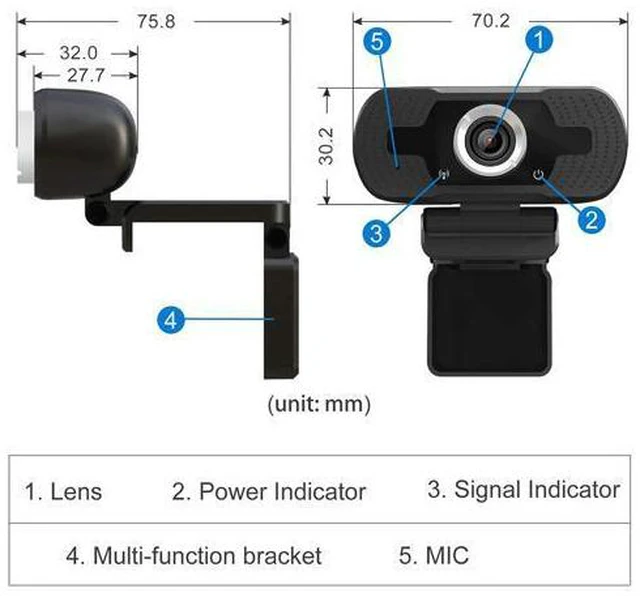 Alt view image 7 of 7 - 1080P Webcam, HD PC Webcam USB Mini Computer Camera Built-in Microphone - USB Web Camera for Live Streaming, Video Calling and Recording - Computer PC Desktop Laptop with 110° Wide View Angle giyqxHw
