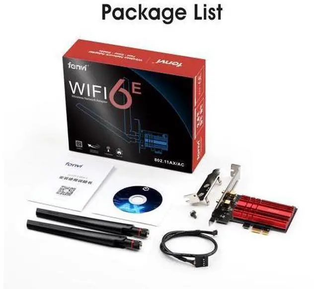 Alt view image 7 of 7 - Fenvi FV-AXE3000 Wi-Fi 6E AX210 PCIe Network Card Bluetooth 5.3 Heat Sink AX 3000Mbps 802.11ax Tri-band 2.4G/5G/6G PCI-E Wireless WiFi Network Adapter Cards for Desktop PC Support Windows 10/11 64-bit