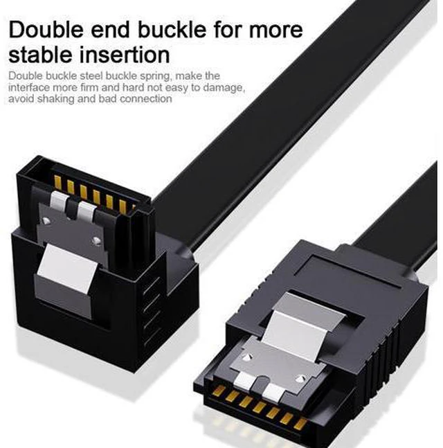 Alt view image 2 of 7 - 10pcs 40cm/15.74" SATA Cable 3.0 to Hard Disk Drive SSD HDD Sata 3 Straight Right-angle Cable for Asus Gigabyte Motherboard Cable Sata