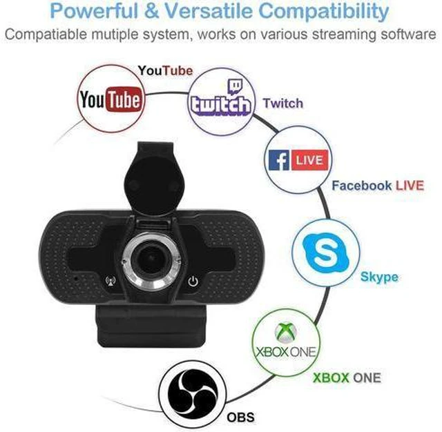 Alt view image 2 of 7 - Webcam 1080p USB Webcam Manual Focus Built-in Sound-absorbing Microphone Drive-free Web Camera for PC Laptop Web Cam Webcam