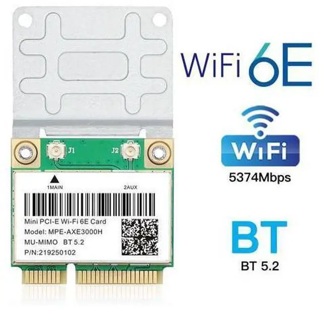 Alt view image 3 of 7 - Fenvi Wi-Fi 6E MPE-AXE3000H Mini PCI-e Wifi Card 802.11AX Tri-Band 5400Mbps BT 5.2 WiFi6 Wireless Network for Laptop With AX210 Supports 6GHz/2.4G/5Ghz Wlan Adapter MU-MIMO,OFDMA,Windows 10/11 (64bit)