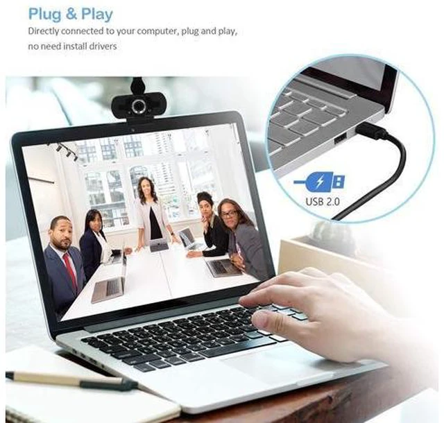 Alt view image 7 of 7 - Webcam 1080p USB Webcam Manual Focus Built-in Sound-absorbing Microphone Drive-free Web Camera for PC Laptop Web Cam Webcam