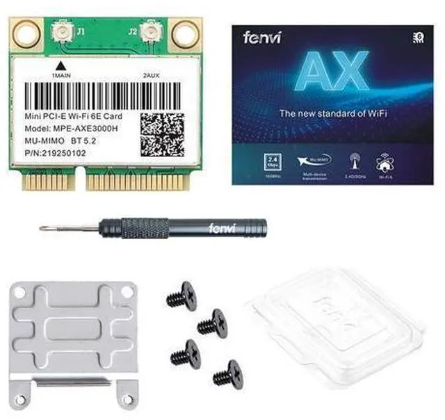Alt view image 7 of 7 - Fenvi Wi-Fi 6E MPE-AXE3000H Mini PCI-e Wifi Card 802.11AX Tri-Band 5400Mbps BT 5.2 WiFi6 Wireless Network for Laptop With AX210 Supports 6GHz/2.4G/5Ghz Wlan Adapter MU-MIMO,OFDMA,Windows 10/11 (64bit)