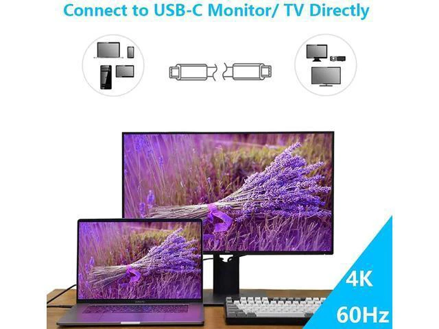 Alt view image 4 of 7 - USB C Video Cable Right Angle 10ft/3M, 4K UHD with Audio Support 100W PD Fast Charge and Data Syncing at Gen2 10Gbps High Speed Compatible for USB C iPad Pro, MacBook Pro, iMac, Surface Pro and More