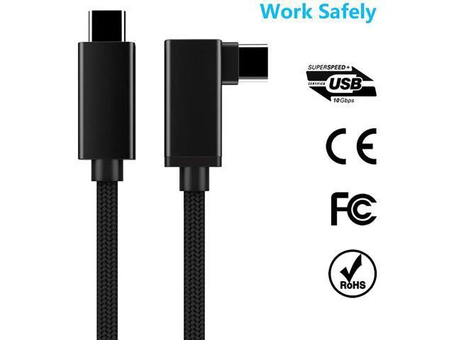 Alt view image 7 of 7 - USB C Video Cable Right Angle 10ft/3M, 4K UHD with Audio Support 100W PD Fast Charge and Data Syncing at Gen2 10Gbps High Speed Compatible for USB C iPad Pro, MacBook Pro, iMac, Surface Pro and More