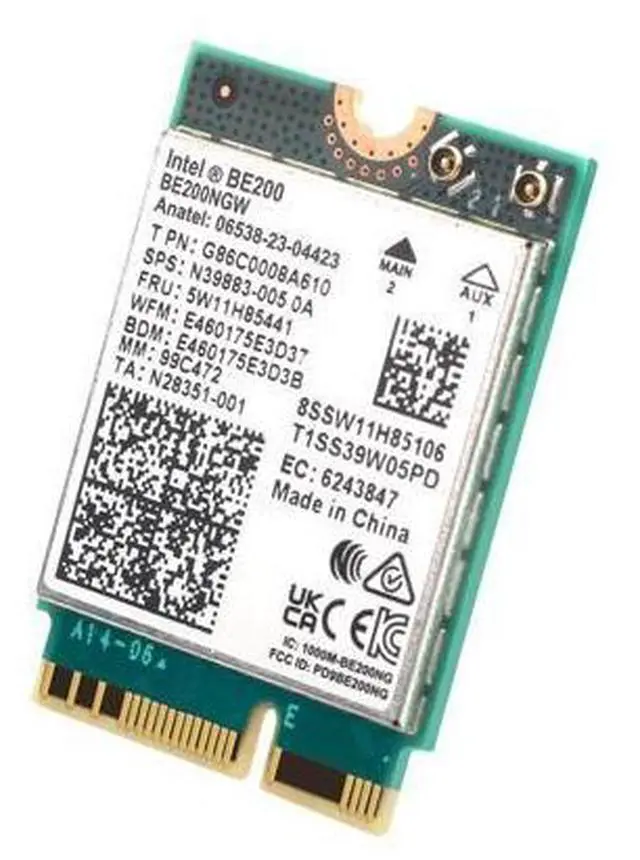 Alt view image 7 of 7 - DERAPID Wi-Fi 7 BE200 NGFF M.2 Key E Wireless Network Card with Bluetooth 5.4 Adapter for PC Windows 11/10 , Not Support AMD Motherboard