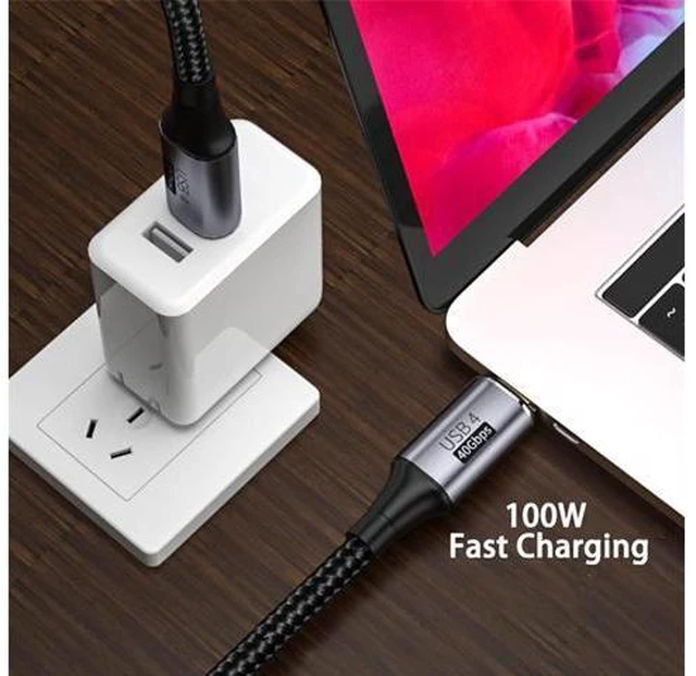 Alt view image 6 of 7 - AUBEAMTO USB4 Cable 40Gbps,100W Fast Charging,Compatible with Thunderbolt 4 3 and Type-c,8K @60Hz,for USB C Laptop, Smartphone, External SSD,eGPU,Docking Station,1Ft (2 Pack)