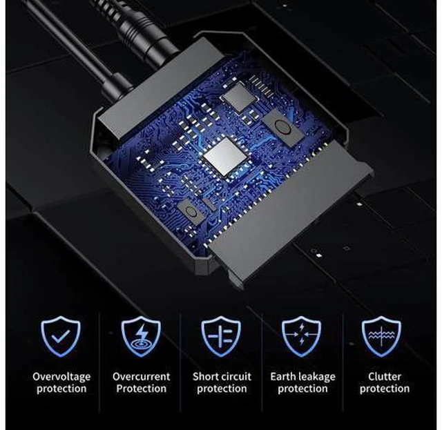 Alt view image 6 of 7 - SATA III to USB 3.0 Adapter, USB to SATA Adapter Cable for 2.5"/3.5" HDD/SSD SATA I/II/III Hard Drive Adapter, Support UASP, with External Power Supply 12V 2A